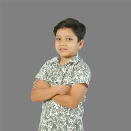 "Green All Over Print  Boys' Shirt Short Sleeve Off White"